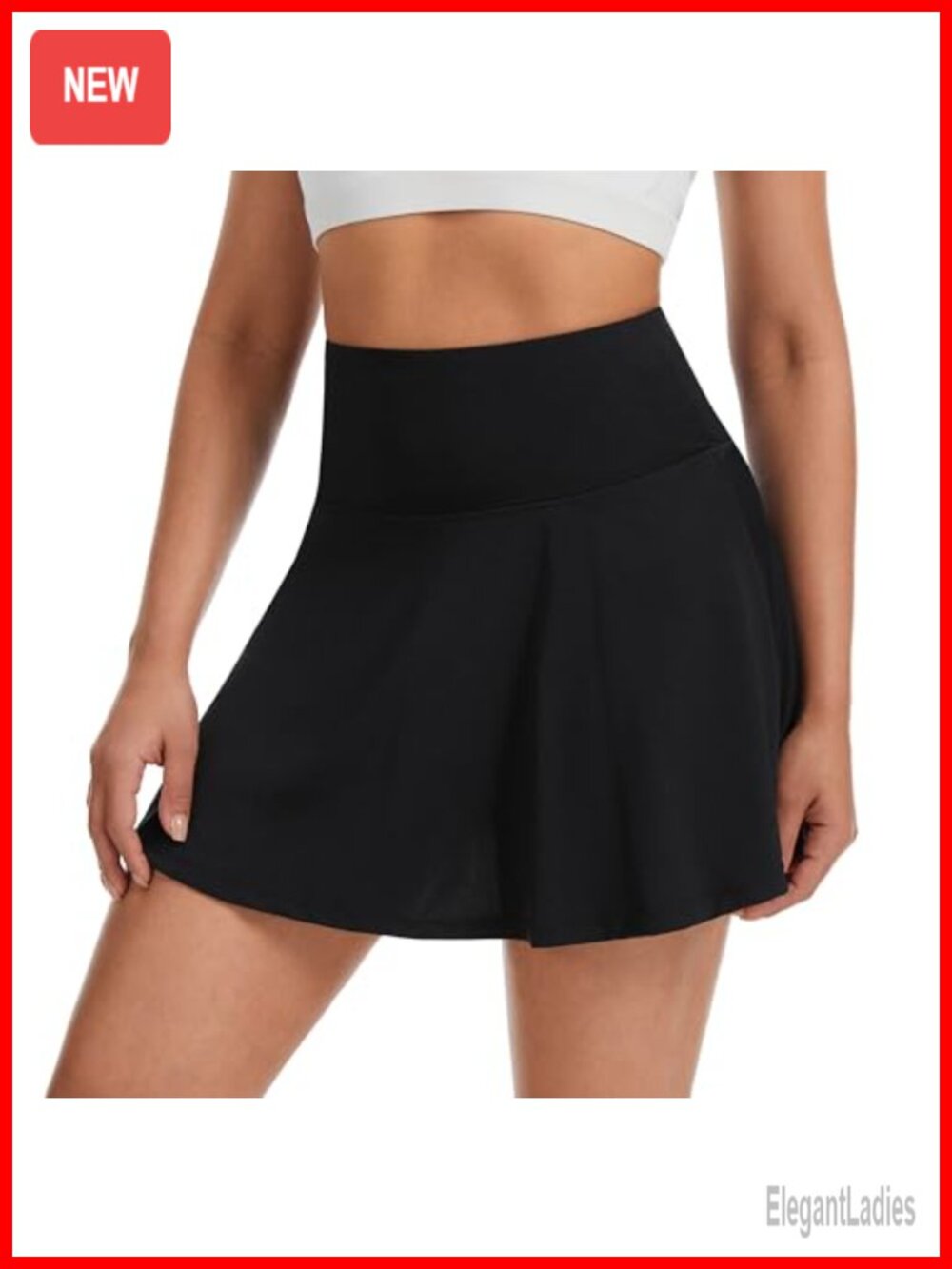 Women's High Rise Pleated Tennis Skort with Built-in Liner Pockets